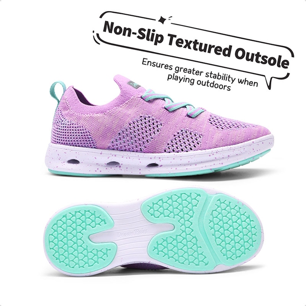 Knit Lightweight Slip-on Sneakers - PURPLR GREEN - 4
